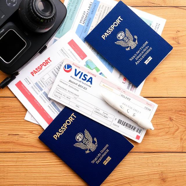Passport, residence documents and checklist for a new immigrant